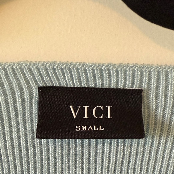 Vici Light Blue Ruched Blouse - Picture 2 of 2